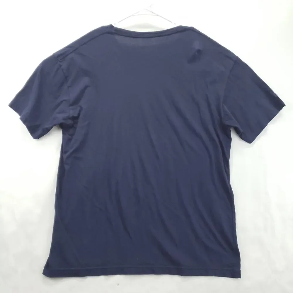 True Religion World Tour Shirt Mens XL Blue Short Sleeve Crew Neck Pullover
